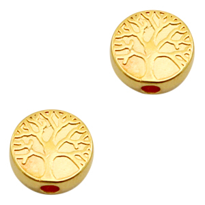 DQ European metal beads disc tree Gold (nickel free)