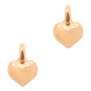DQ European metal charms heart Rose Gold (nickel free)