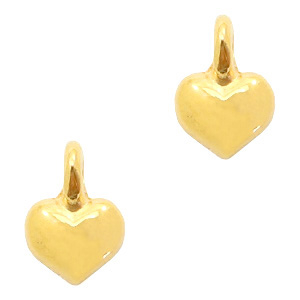 DQ European metal charms heart Gold (nickel free)