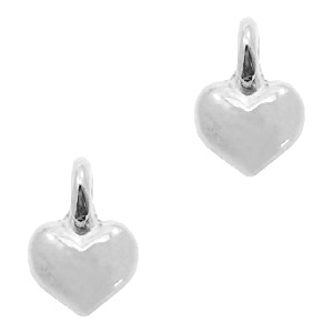 DQ European metal charms heart Antique Silver (nickel free)