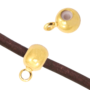 DQ European metal charm with loop with rubber inside Gold (nickel free)