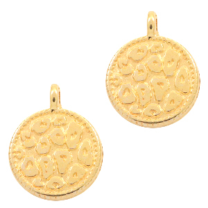 DQ European metal charms leopard skin 12mm Gold (nickel free)