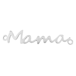 DQ European metal charms connector "mama" Antique Silver (nickel free)