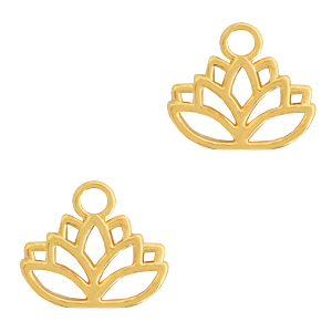 DQ European metal charms lotus Gold (nickel free)