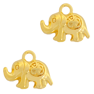 DQ European metal charms elephant & Ohm Gold (nickel free)
