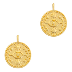 DQ European metal charms eye 15mm Gold (nickel free)