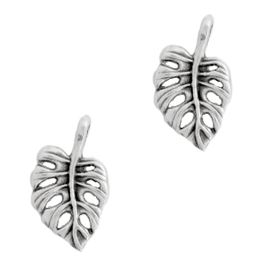 DQ European metal charms leaf Antique Silver (nickel free)