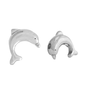 DQ European metal beads dolphin Antique Silver (nickel free)