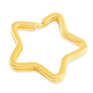 DQ European metal findings key chain star Gold (nickel free)