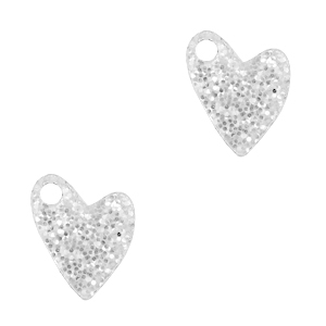 Plexx charms heart glitter Silver
