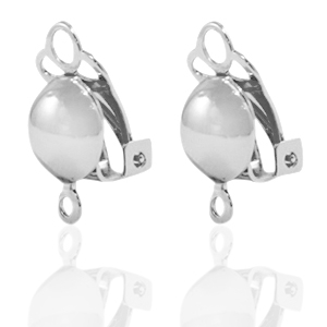 DQ European metal findings clip earrings Antique Silver (nickel free)