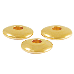 DQ European metal beads disc 6mm Gold (nickel free)