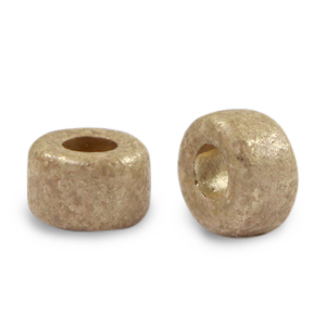 DQ greek ceramic beads gold spot 9mm Sand Beige