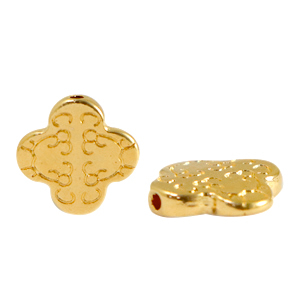 DQ European metal beads cross 11mm Gold (nickel free)