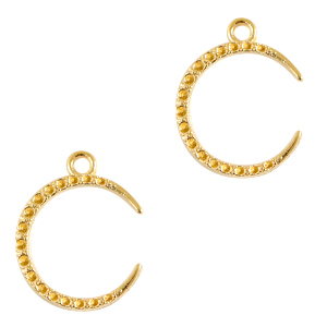 DQ European metal charms moon Gold (nickel free)