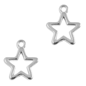 DQ European metal charms star Antique Silver (nickel free)