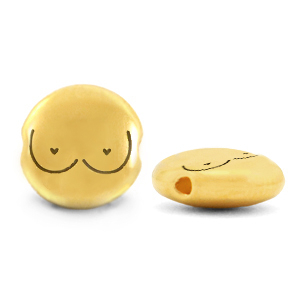 DQ European metal beads breasts Gold (nickel free)