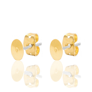 DQ European metal findings earpins 4mm Gold (nickel free)