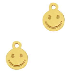 DQ European metal charms smiley Gold (nickel free)