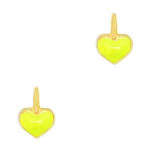 DQ European metal charms heart Gold-Neon Yellow (nickel free)