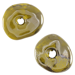 DQ greek ceramic beads donut Olive Green