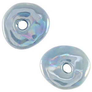 DQ greek ceramic beads donut Brisk Blue