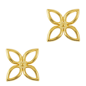 DQ European metal charms charm / connector flower Gold (nickel free)