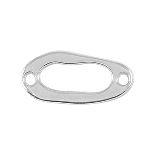 DQ European metal charms connector oval Antique Silver (nickel free)
