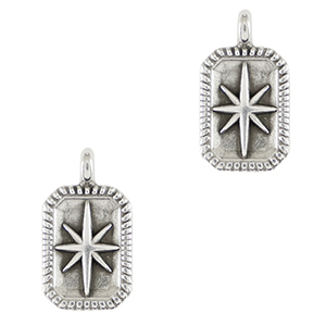 DQ European metal charms star Antique Silver (nickel free)