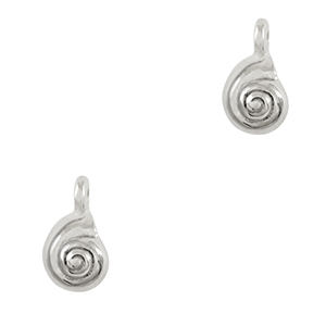 DQ European metal charms shell Antique Silver (nickel free)
