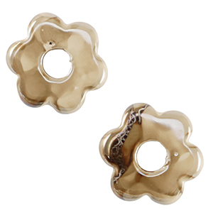 DQ greek ceramic beads flower Greige