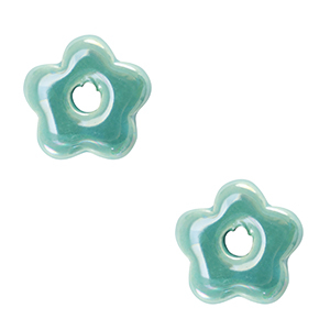 DQ greek ceramic beads flower Turquoise