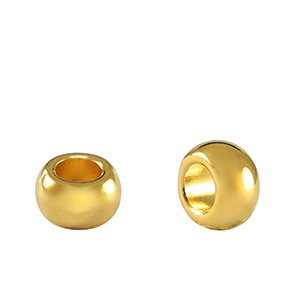 DQ European metal beads rondelle 7mm Gold (nickel free)