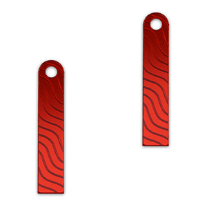 Statement charms bar wave Metallic Red