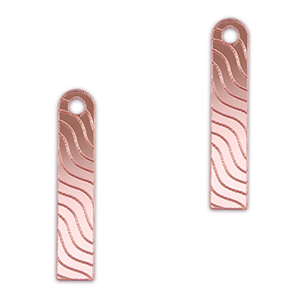 Statement charms bar wave Metallic Light Pink