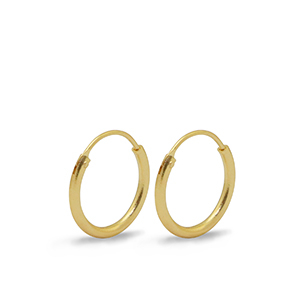 DQ European metal findings creole earrings 15mm Gold (nickel free)