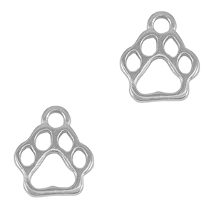 DQ European metal charms dog paw Antique Silver (nickel free)