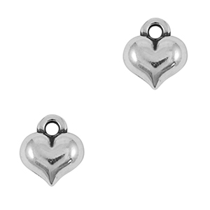 DQ European metal charms heart Antique Silver (nickel free)