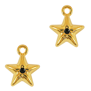 DQ European metal charms Gold-Black (nickel free)
