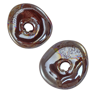 DQ greek ceramic beads donut Dark Brick Brown