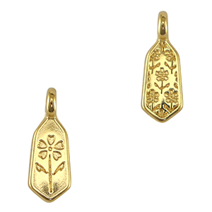 DQ European metal charms flower Gold (nickel free)