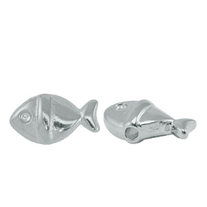 DQ European metal beads Fish Antique Silver (nickel free)
