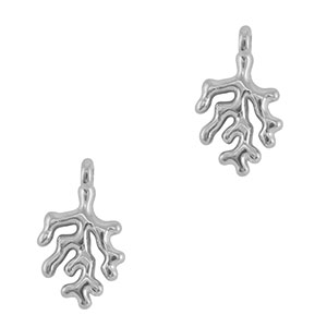 DQ European metal charms Coral Antique Silver (nickel free)