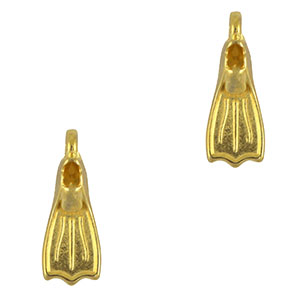 DQ European metal charms Flipper Gold (nickel free)