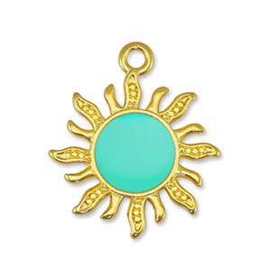 DQ European metal charms sun Veraman Blue-Gold (nickel free)