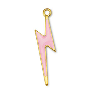 DQ European metal charms thunder Light Pink-Gold (nickel free)