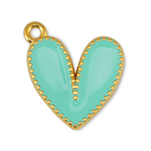 DQ European metal charms heart Veraman Blue-Gold (nickel free)