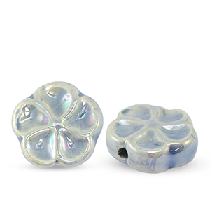 Beads Ceramic flower Blue