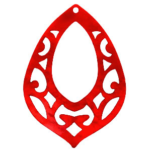 Resin pendants baroque drop Chilli Red