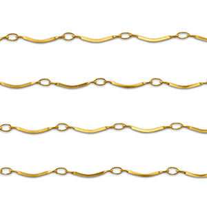 Stainless steel findings belcher chain curved Gold
